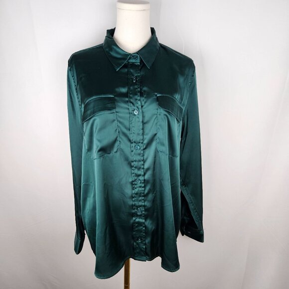 Equipment Top Large June Bug Emerald Satin Classic Signature - Picture 2 of 11